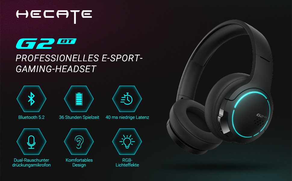 Безжични слушалки Edifier Hecate G2BT Gaming Headset Wireless Over-Ear Headphones