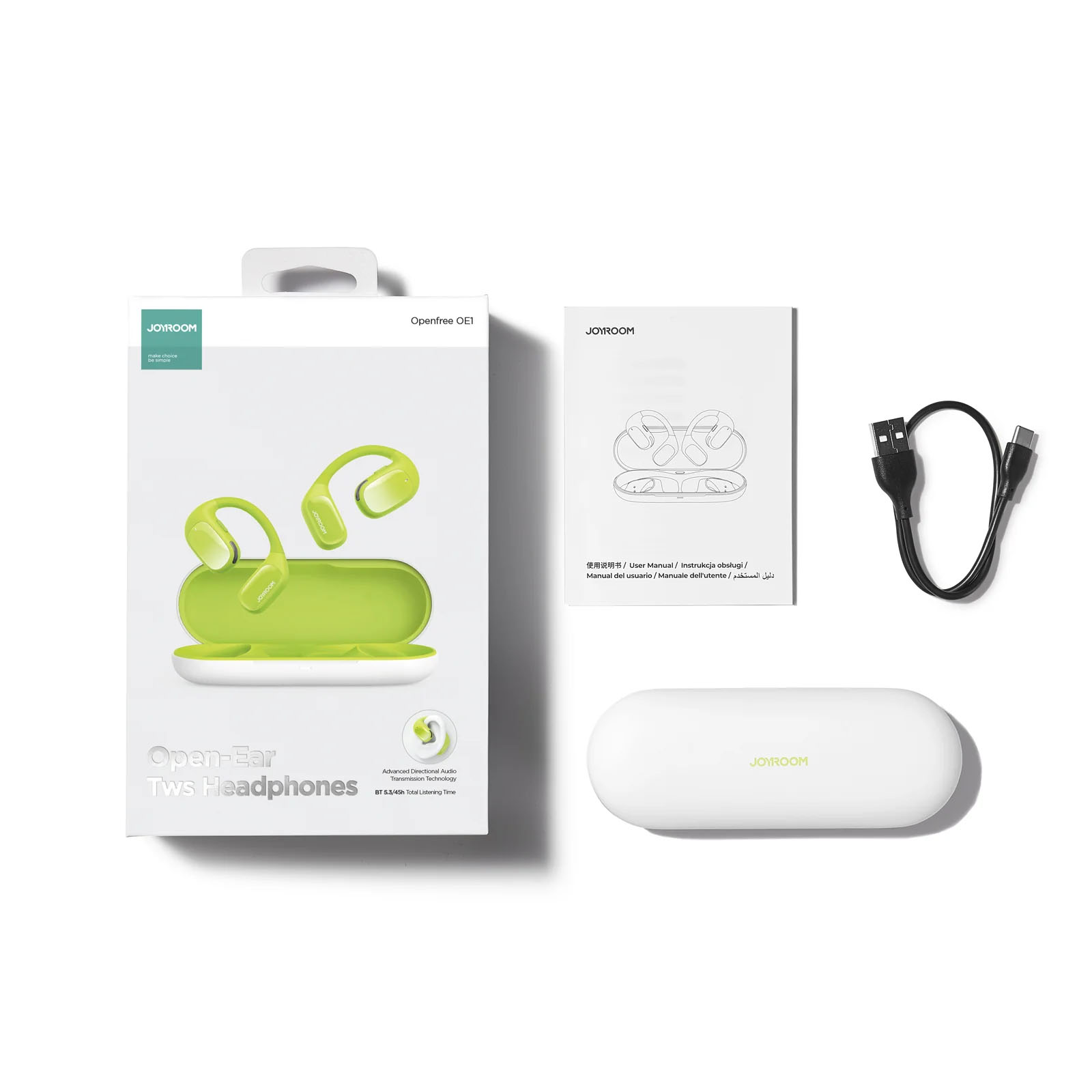 Безжични слушалки JOYROOM Openfree JR-OE1 True Wireless Earphones Green