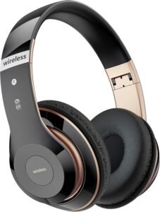 Безжични слушалки Lankey S9 Sound Wireless Bluetooth Over-Ear Headphones Black Gold