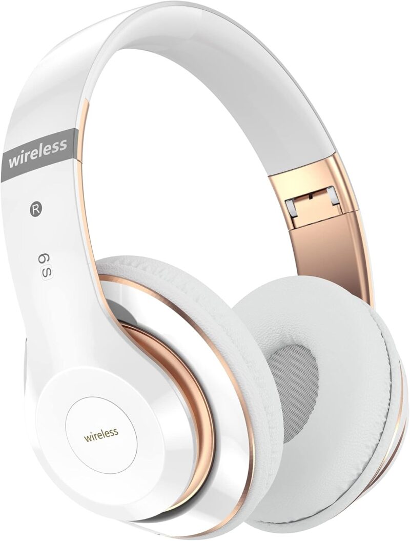 Безжични слушалки Lankey S9 Sound Wireless Bluetooth Over-Ear Headphones White Gold