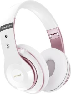 Безжични слушалки Lankey S9 Sound Wireless Bluetooth Over-Ear Headphones White Rose Gold