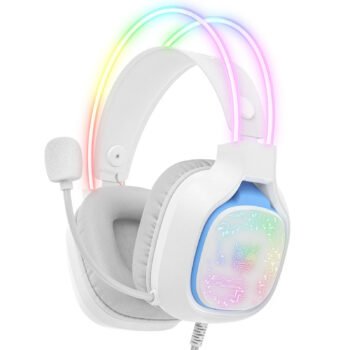 Геймърски слушалки ONIKUMA X22 USB + 3.5mm Cool RGB Dynamic Light Бели