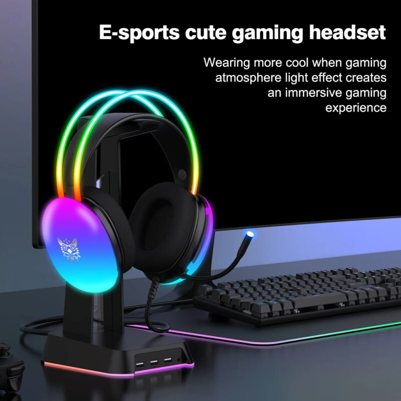 Геймърски слушалки ONIKUMA X25 RGB Gaming Headset Черни