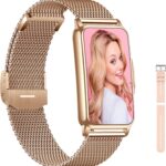 Дамски смарт часовник ECOSOON Women's Smart Watch 1.47 inch IP68 Pink Metal