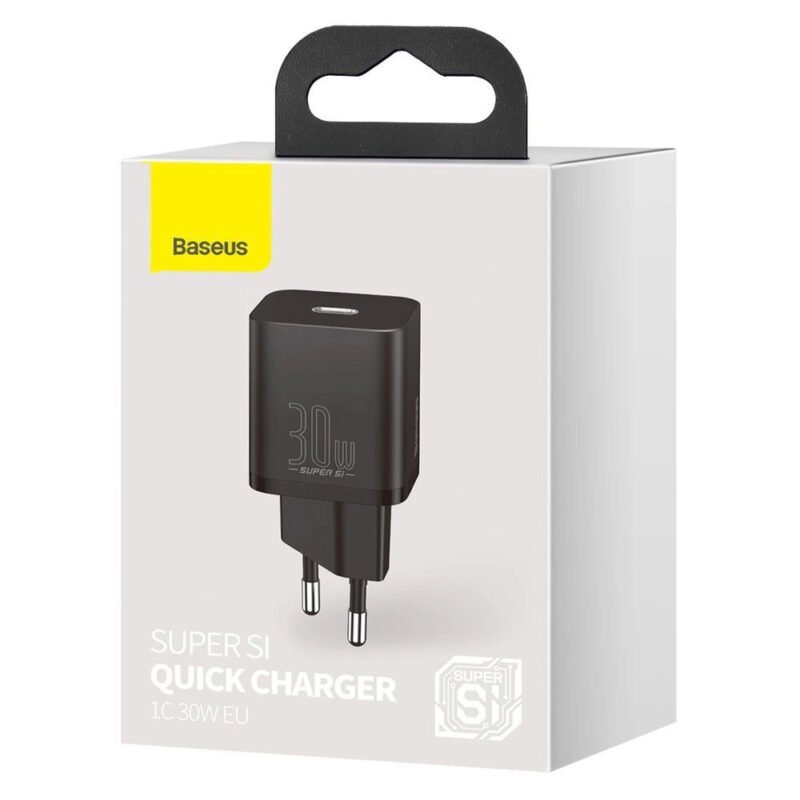 Зарядно за 220V Baseus Super Si 1C Fast Charger USB Type C 30W Черно