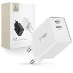 Зарядно за 220V Tech-Protect C35W Mains Charger 2x USB-C PD 35W Бяло