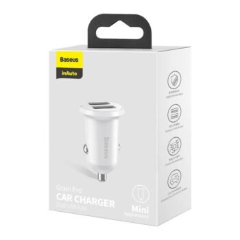 Зарядно за кола Baseus Grain Pro Car Charger 2x USB 4.8 A