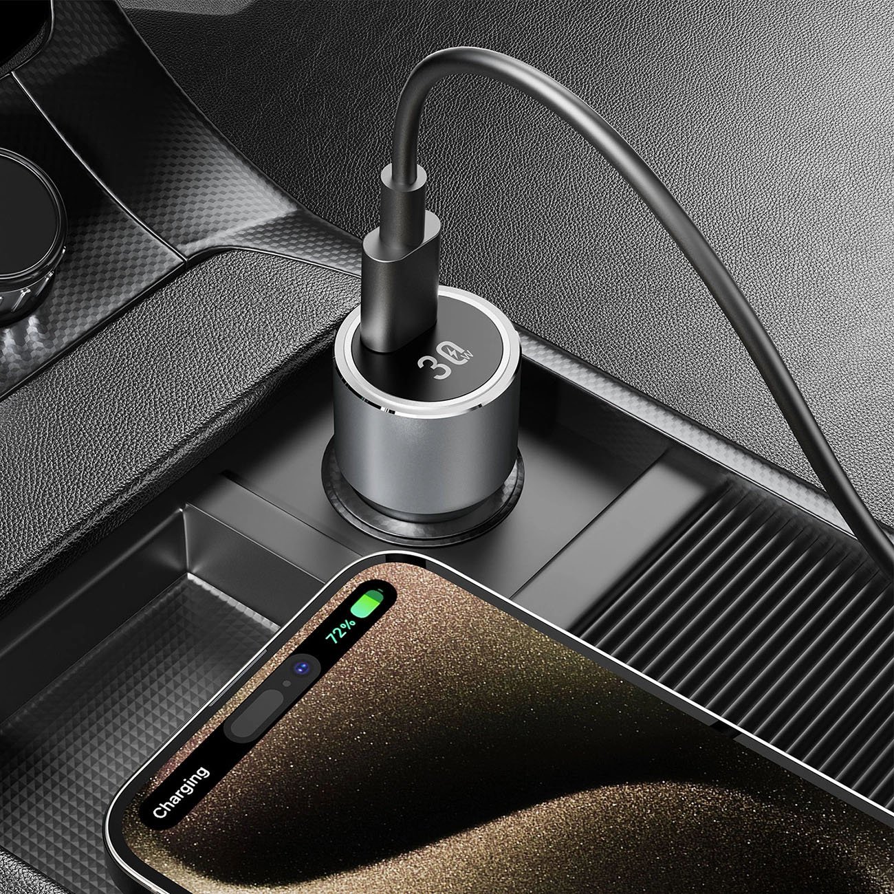 Зарядно за кола Dudao R14 USB-C PD 30W Car Charger Silver