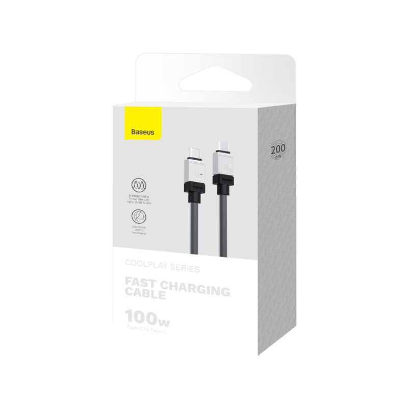 Кабел Baseus CoolPlay USB-C - USB-C 2m 100W Черен