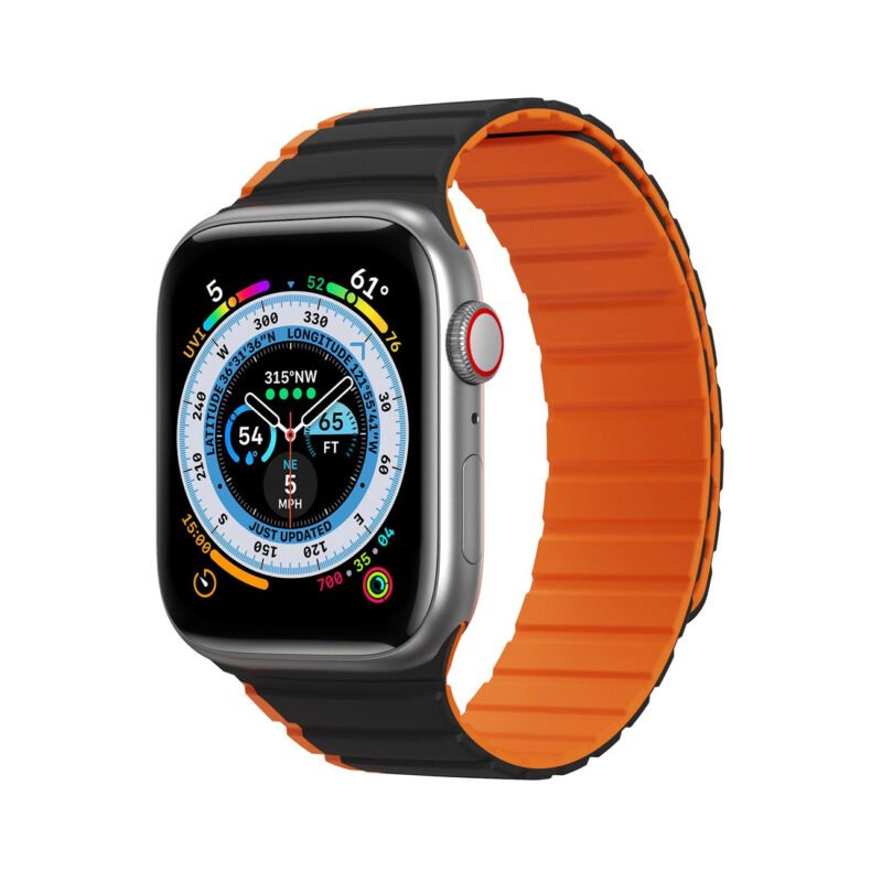 Каишка за смарт часовник Dux Ducis Magnetic LD Version Apple Watch SE 1-9 Black and Orange