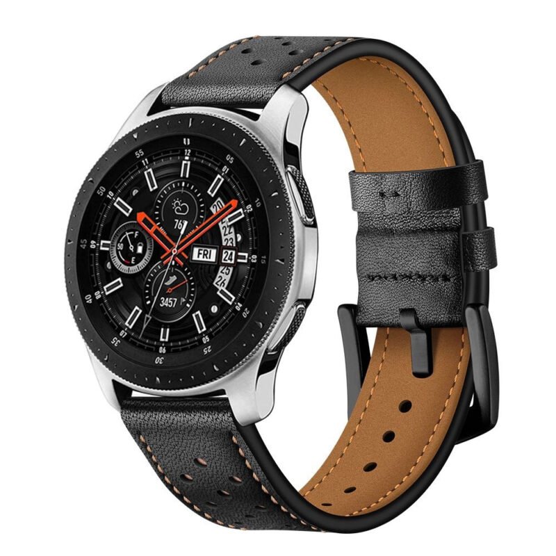 Каишка за смарт часовник Tech-Protect Leather Samsung Galaxy Watch 42mm Black