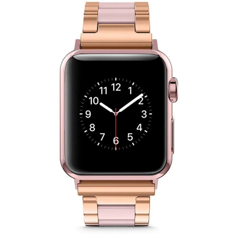 Каишка за смарт часовник Tech-Protect Modern Apple Watch 4, 5, 6, 7, 8, 9, SE (38/40/41 mm) Gold-Pink