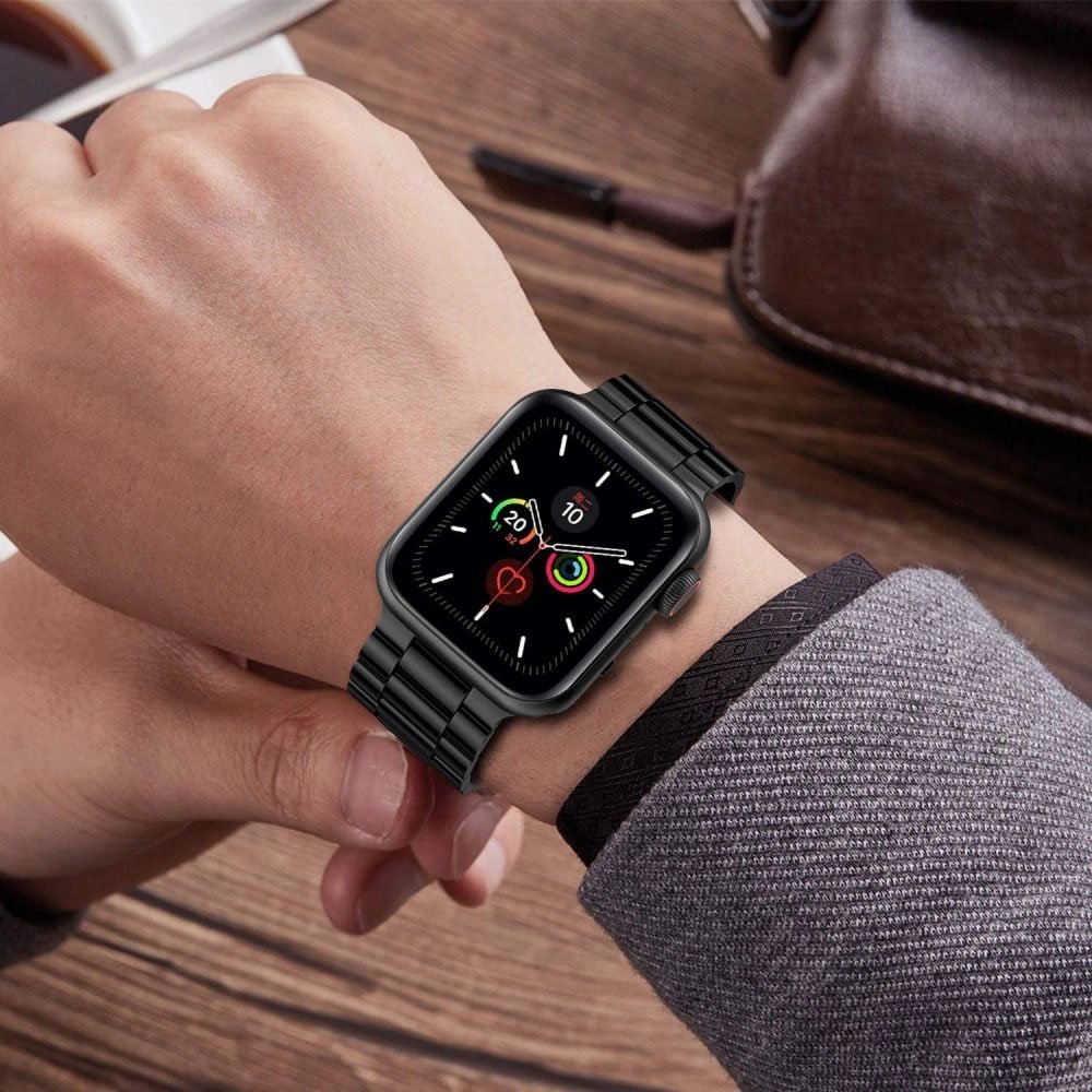 Каишка за смарт часовник Tech-Protect Неръждаема Стомана Apple Watch 4, 5, 6, 7, 8, 9, SE, Ultra 1, 2 (42/44/45/49 mm) Black