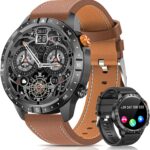 Смарт часовник DEKELIFE Men’s Smart Watch 1,43 AMOLED Phone Function Brown Leather