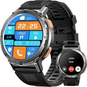 Смарт часовник KOSPET TANK T2 Men’s Smart Watch 1.43 AMOLED Phone Function Silver