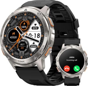 Смарт часовник KOSPET TANK T3 Men’s Smart Watch 1.43 AMOLED Phone Function Silver