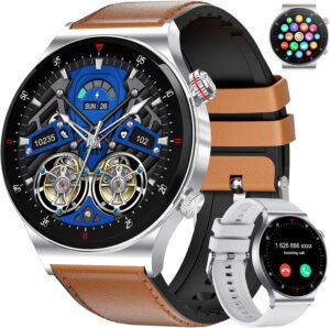 Смарт часовник LIGE SML2-F PRO Men’s Smart Watch 1,43 Amoled Phone Function Brown Leather