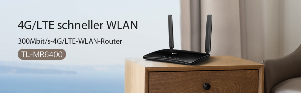 4G LTE Рутер TP-Link TL-MR6400 WLAN Cat4 + N300 Mbps 4G LTE Router