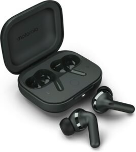 Безжични слушалки Motorola Moto Buds+ Dolby Atmos Earbuds True Wireless Headphones Forest Grey