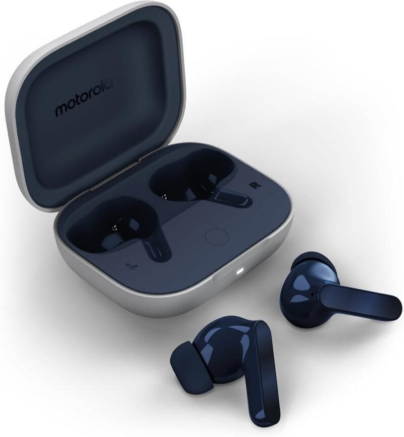 Безжични слушалки Motorola Moto Buds Dolby Atmos Earbuds True Wireless Headphones Starlight Blue