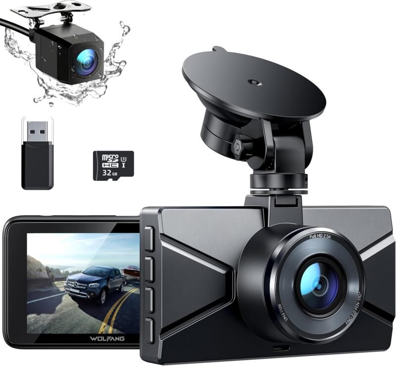 Видеорегистратор WOLFANG WD02 Dash Cam Car Front Rear 2.5K 32GB SD Card