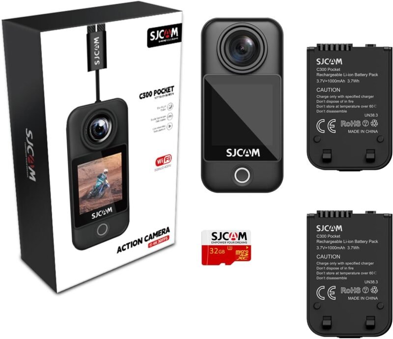 Екшън камера SJCAM C300 Pocket Action Camera 4K 2.4G, 5G Dual WiFi 20MP Black