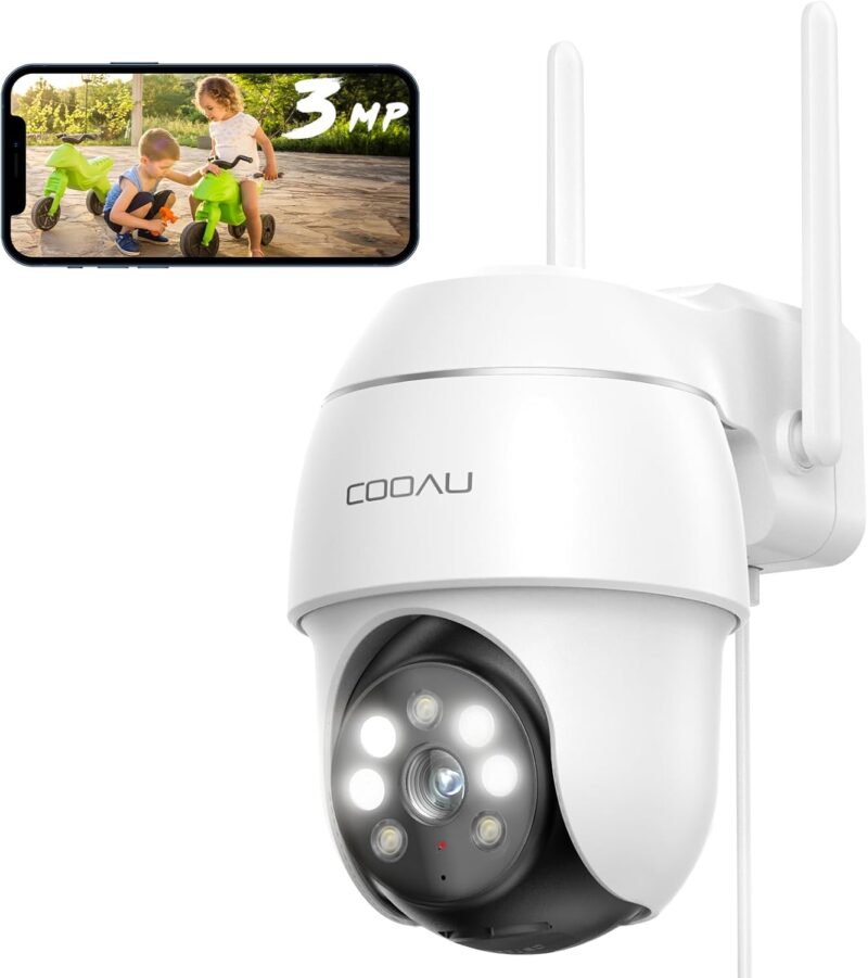 Камера за наблюдение COOAU P4 360° 2K 3MP Outdoor Surveillance Camera