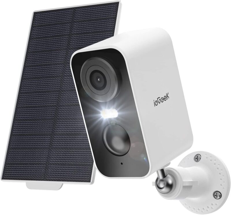 Камера за наблюдение ieGeek ZS-GX3S + Solar Panel 2K WiFi Outdoor Surveillance Camera White