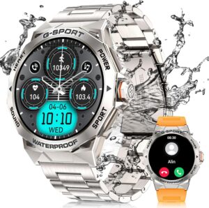 Смарт часовник DREMAC EF3 Smart Watch Men’s Military 1.43 Inch Amoled Silver