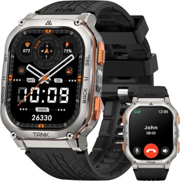 Смарт часовник KOSPET TANK M3 Ultra Men’s Smart Watch 1.96 AMOLED Display Silver