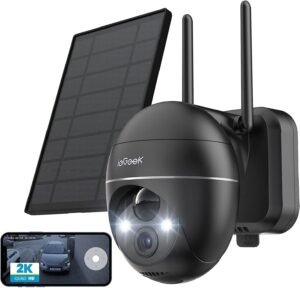 Соларна камера за видеонаблюдение ieGeek ZS-GX1S 2K 360° Solar Outdoor Surveillance Camera Black