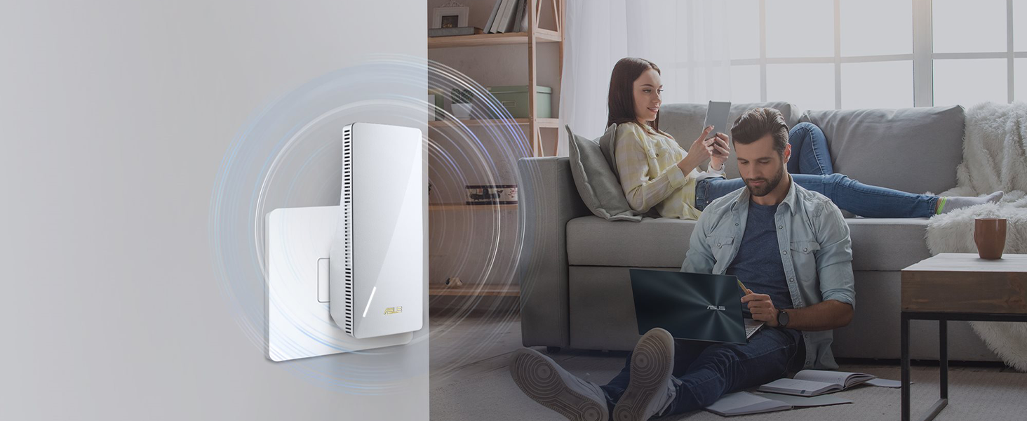 Удължител на обхват ASUS RP-AX58 AX3000 Dual Band WiFi 6 Range Extender