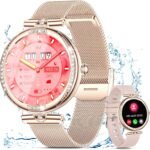 Дамски смарт часовник Shepatio Women’s Smart Watch 1.19 Inch AMOLED Gold