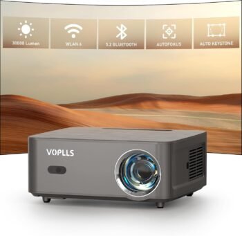 Мултимедиен проектор VOPLLS P1E Full HD 1080P 4K Support 28000 Lumen WiFi-6