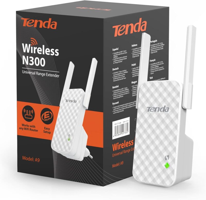 Удължител на обхват Tenda N300 WiFi Repeater