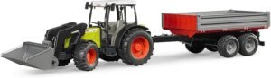 Bruder Claas Nectis 267 F Трактор с преден товарач и ремарке