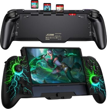 Elegamefy Контролер за Nintendo Switch OLED Green Flash