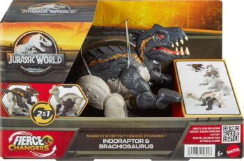 Mattel Jurassic World 2 в 1 Индораптор и Брахиозавър