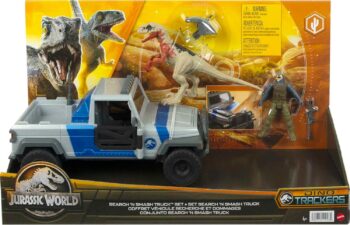 Mattel Jurassic World Комплект камион и динозавър атроцираптор