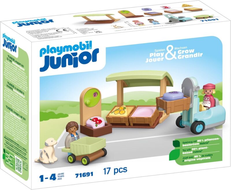 Playmobil Junior Пазарен щанд и мотокар (71691)