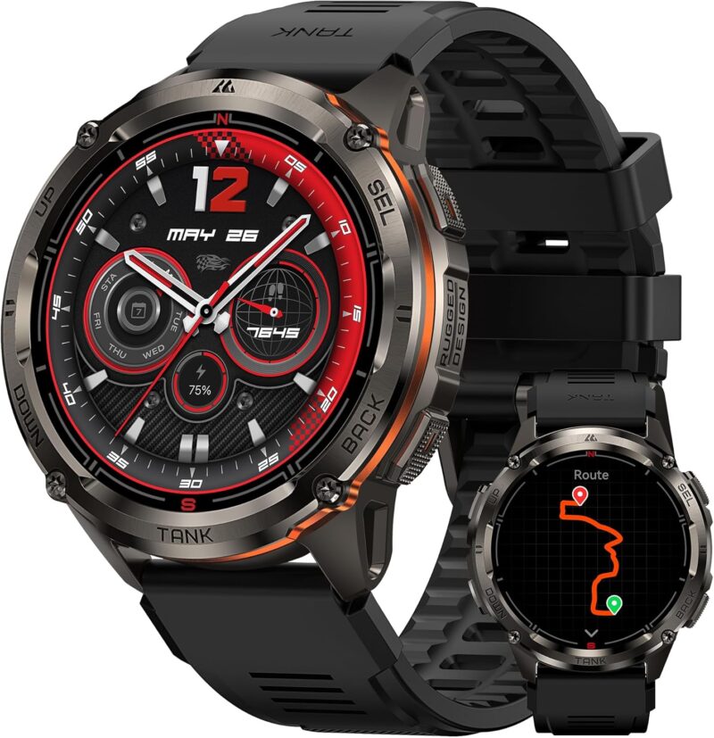 Смарт часовник KOSPET TANK T3 Ultra 2 GPS Men’s Smart Watch 1.43 AMOLED Black