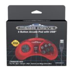 Retro-Bit Official SEGA Mega Drive Жичен контролер за PC & Nintendo Switch Red