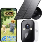 Соларна камера за видеонаблюдение TIEJUS 2K Outdoor Surveillance Camera Battery Solar