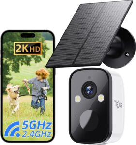 Соларна камера за видеонаблюдение TIEJUS 2K Outdoor Surveillance Camera Battery Solar